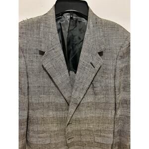 vtg 90s Oxxford 43 R silk blazer jacket sport suit coat Grey